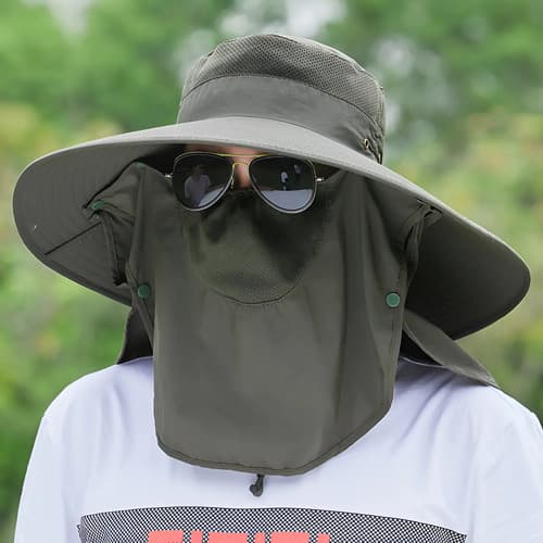 Sombrero Cubre Cuello Cara Ala Ancha Verano Uv Viaje Camping