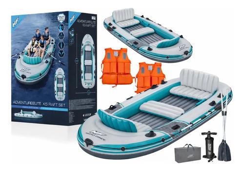 Bote Inflable 5 Personas Tipo Gomón + Remo Inflador Chalecos miniatura 2