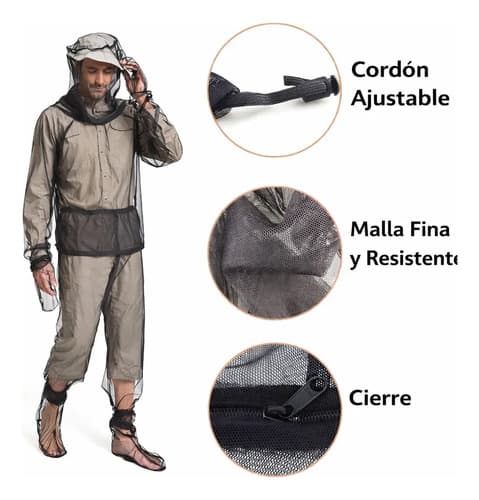 Traje Ropa Antimosquitos Adulto Outdoor Pesca Camping Jardin miniatura 11