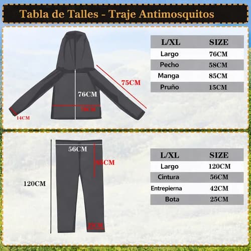 Traje Ropa Antimosquitos Adulto Outdoor Pesca Camping Jardin miniatura 14