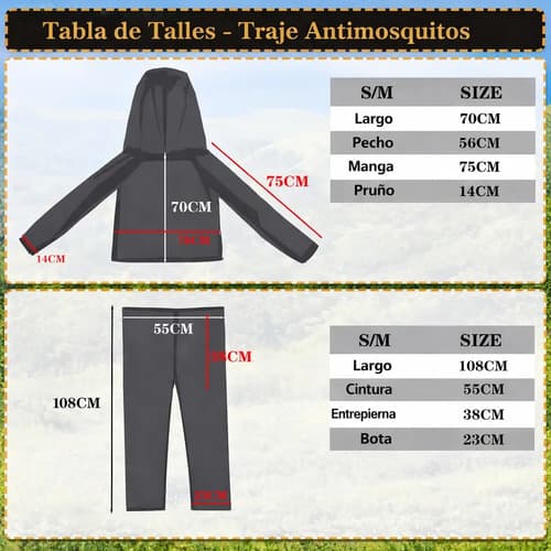 Traje Ropa Antimosquitos Adulto Outdoor Pesca Camping Jardin miniatura 7