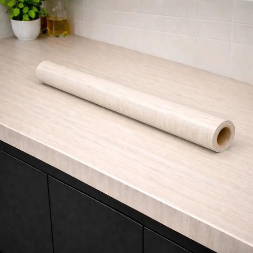 Papel Autoadhesivo Madera Texturado Resistente Al Calor 10m Madera Clara