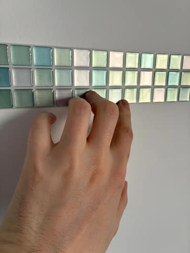 Placa Autoadhesiva Mosaico 3d Guarda Pared Impermeable 6ud miniatura 12
