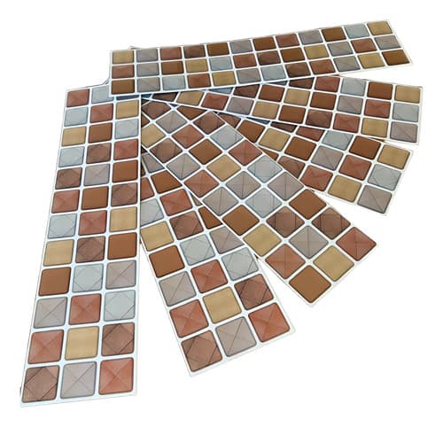 Placa Autoadhesiva Mosaico 3d Guarda Pared Impermeable 6ud miniatura 14