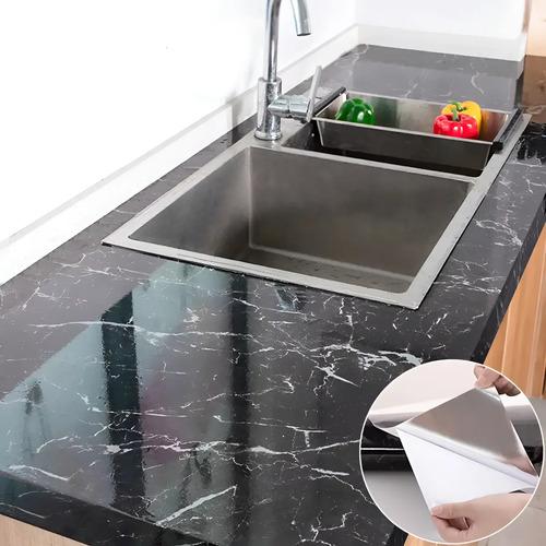Papel Adhesivo Marmol Impermeable Y Resistente Al Calor 2mts miniatura 3