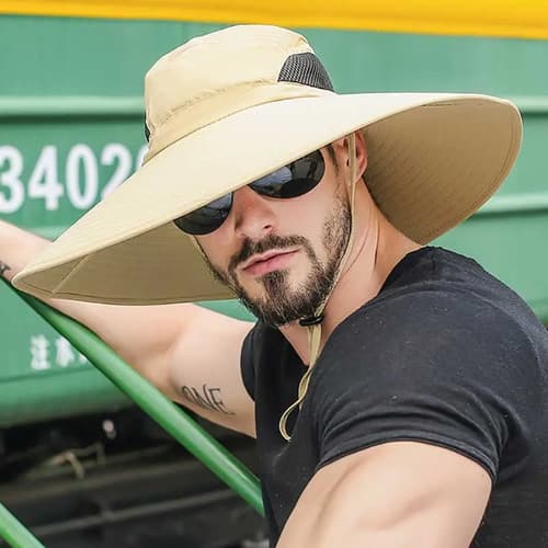 Sombrero Ala Ancha Desmontable Uv Cuello Cara Pesca Camping miniatura 7