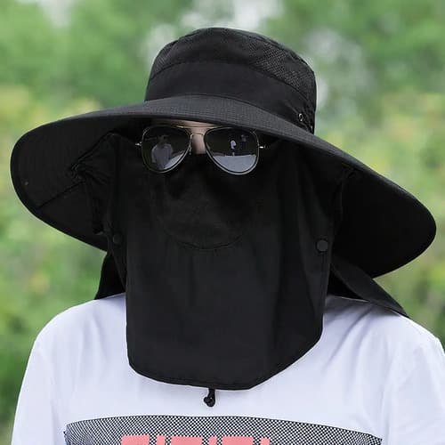 Sombrero Ala Ancha Desmontable Uv Cuello Cara Pesca Camping miniatura 9