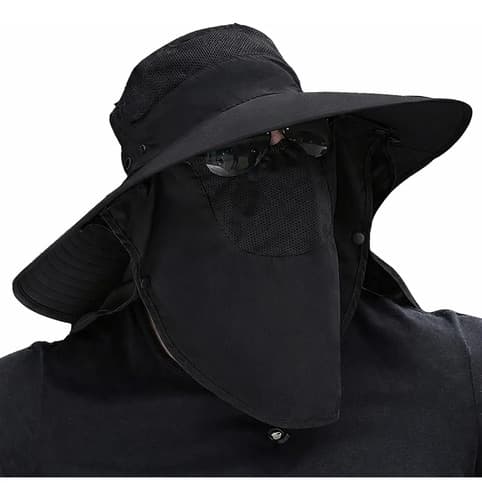 Sombrero Ala Ancha Desmontable Uv Cuello Cara Pesca Camping miniatura 10