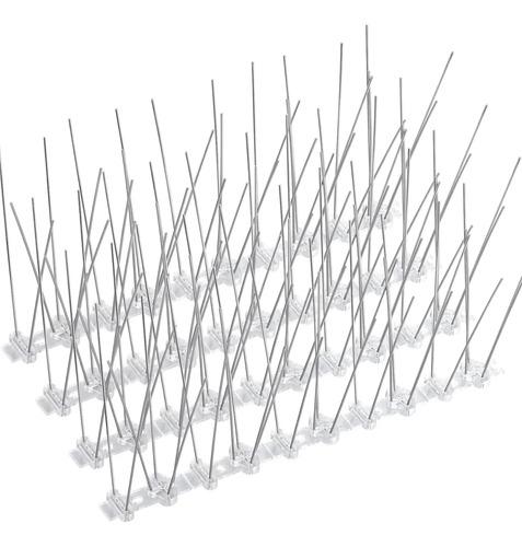 Ahuyenta Palomas Pajaros Pinchos De Acero Base Pvc 5 Metros Plateado