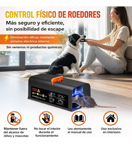 Trampa Para Ratas Eléctrica Sin Veneno Reutilizable Mejorada miniatura 4