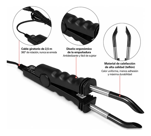 Máquina Térmica Para Extensiones De Keratina Cabello Pelo Negro miniatura 3