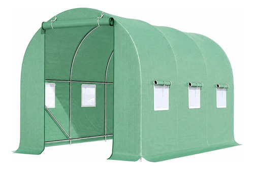 Invernadero Prefabricado Polietileno 6x3x2m Con Estantes Verde