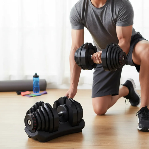 Mancuerna Ajustable 5 A 40 Kg Con Base Fitness Hogar Gym Negro miniatura 3