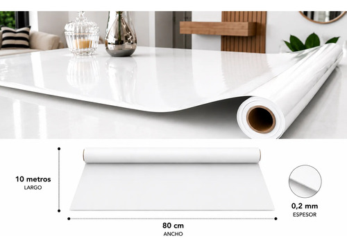 Papel Autoadhesivo 80cmx10m Liso Impermeable Resistente miniatura 2