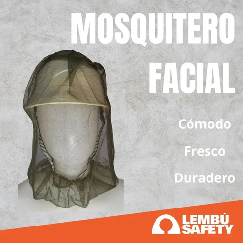 Gorro Sombrero Antimosquitos Cabeza De Red Mosquitero Facial Caza Pesca Camping Lembú Safety Verde Musgo Un Malla miniatura 3