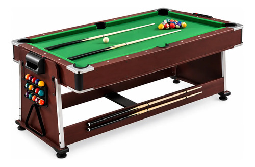 Mesa De Pool Billar 4 En 1 Ping Pong Tejo Comedor miniatura 4