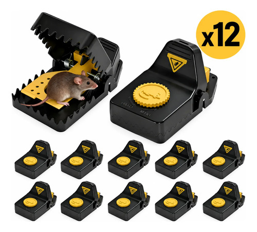 Pack 12 Trampas Ratas Grandes Y Ratones Reforzadas Exterior - imagen 1