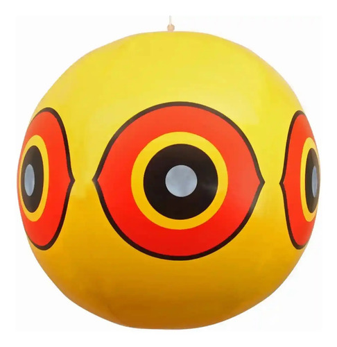 Globo amarillo ahuyentador de aves con diseño de ojos rojos y negros para repeler palomas