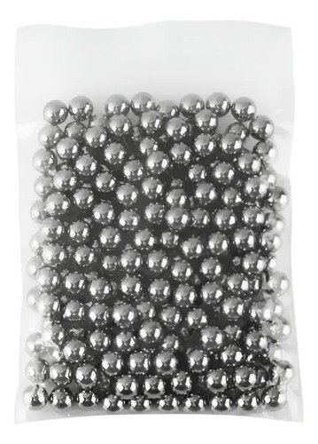 Bolsa con 100 balines de acero de 8mm para honda gomera, vista frontal del empaque