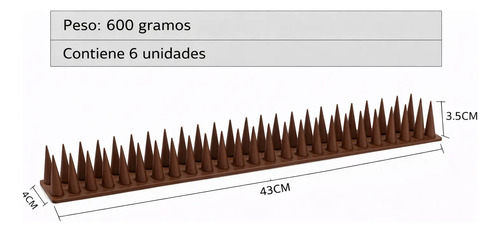 Púas Ahuyenta Palomas Pájaros Blanco + Pegamento Bridas X6 miniatura 6