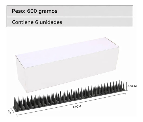 Pinchos Espanta Palomas Ahuyenta Pajaros X6 Unid + Pegamento miniatura 3