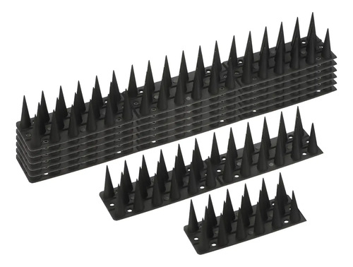 Pack de 6 tiras de pinchos antipalomas plásticos color negro