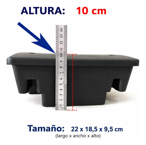 Altura de la caja cebadera para ratas medida con regla: aproximadamente 10 cm