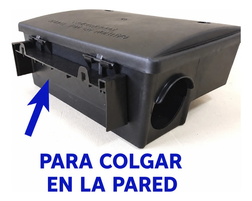 Caja cebadera con el soporte desmontable para colgarla en la pared