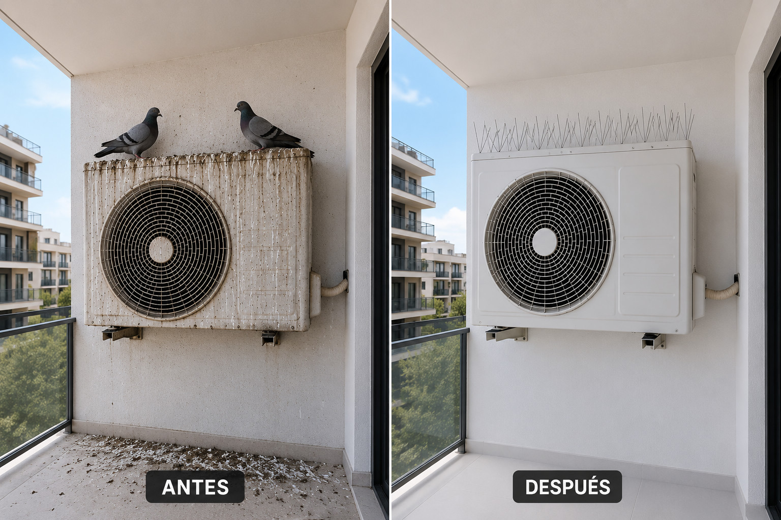 Cómo evitar que las palomas se posen en el aire acondicionado
