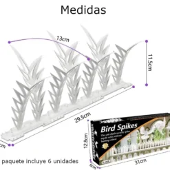 Medidas de las puas anti palomas