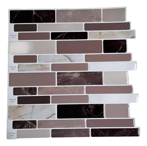Azulejo Autoadhesivo 3d Mosaico Para Cocina Baño 30.5x30.5