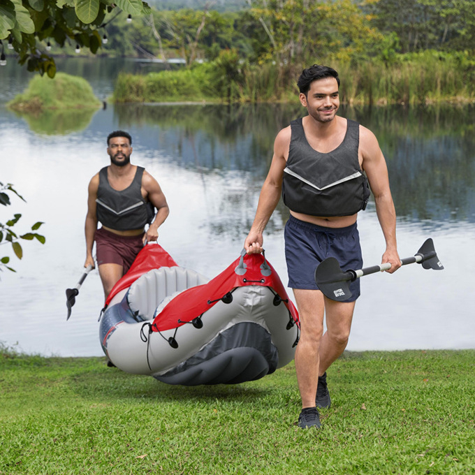 Kayak Inflable Doble 2 Personas Reforzado + Remos Bomba - Imagen 2