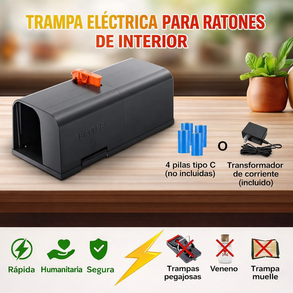 Trampa Para Ratas Eléctrica Sin Veneno Reutilizable Mejorada - Imagen 5