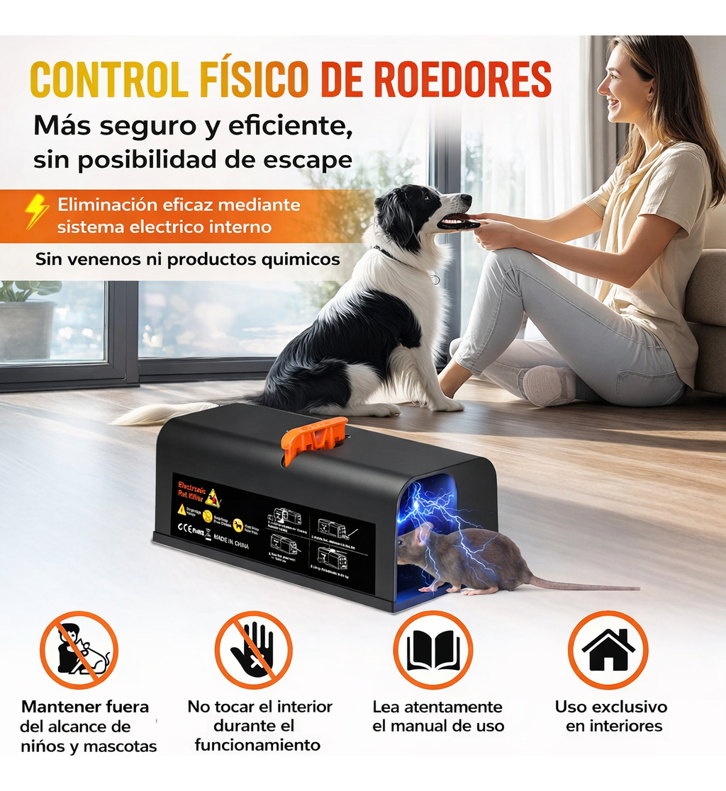 Trampa Para Ratas Eléctrica Sin Veneno Reutilizable Mejorada - Imagen 4