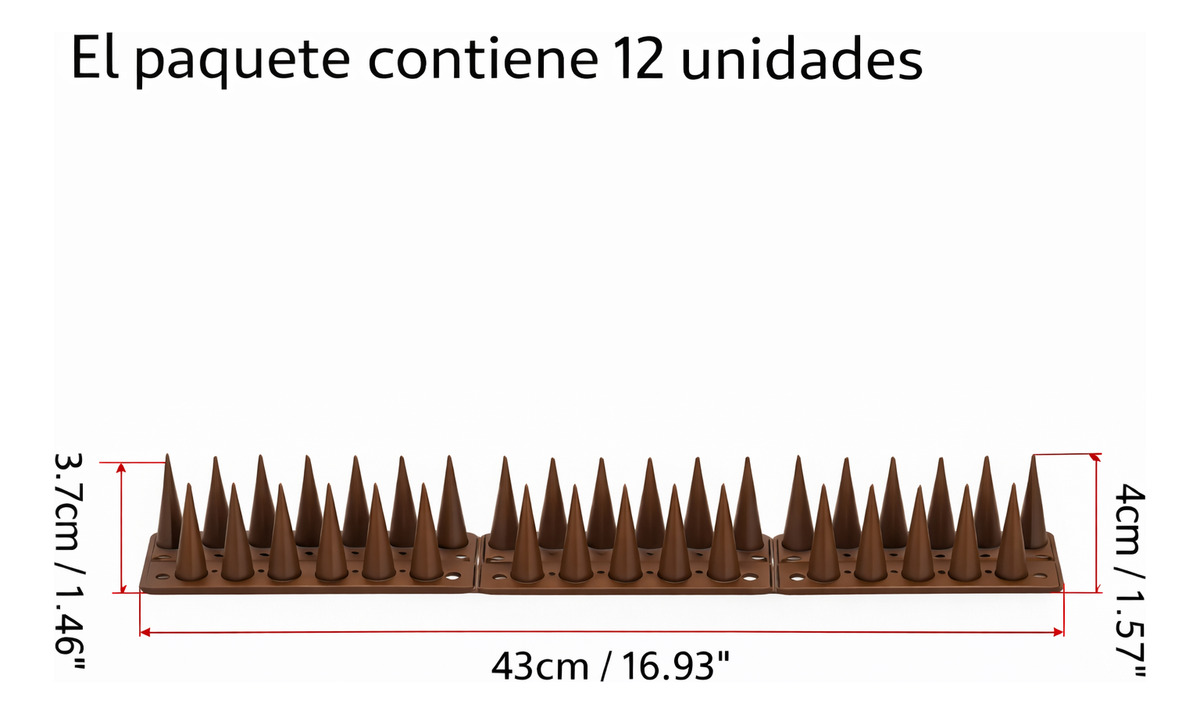 Pinchos Ahuyenta Palomas Espanta Pajaros X12 Ud + Pegamento - Imagen 2