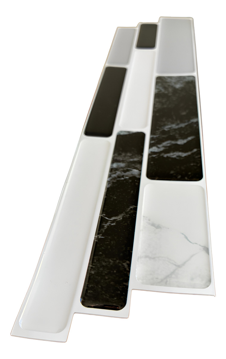 Guarda Autoadhesiva Mosaico 3d Para Pared Baño Cocina 1.8mts - Imagen 7