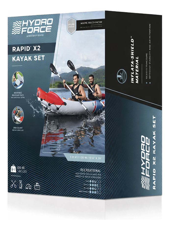 Kayak Inflable Doble 2 Personas Reforzado + Remos Bomba - Imagen 5