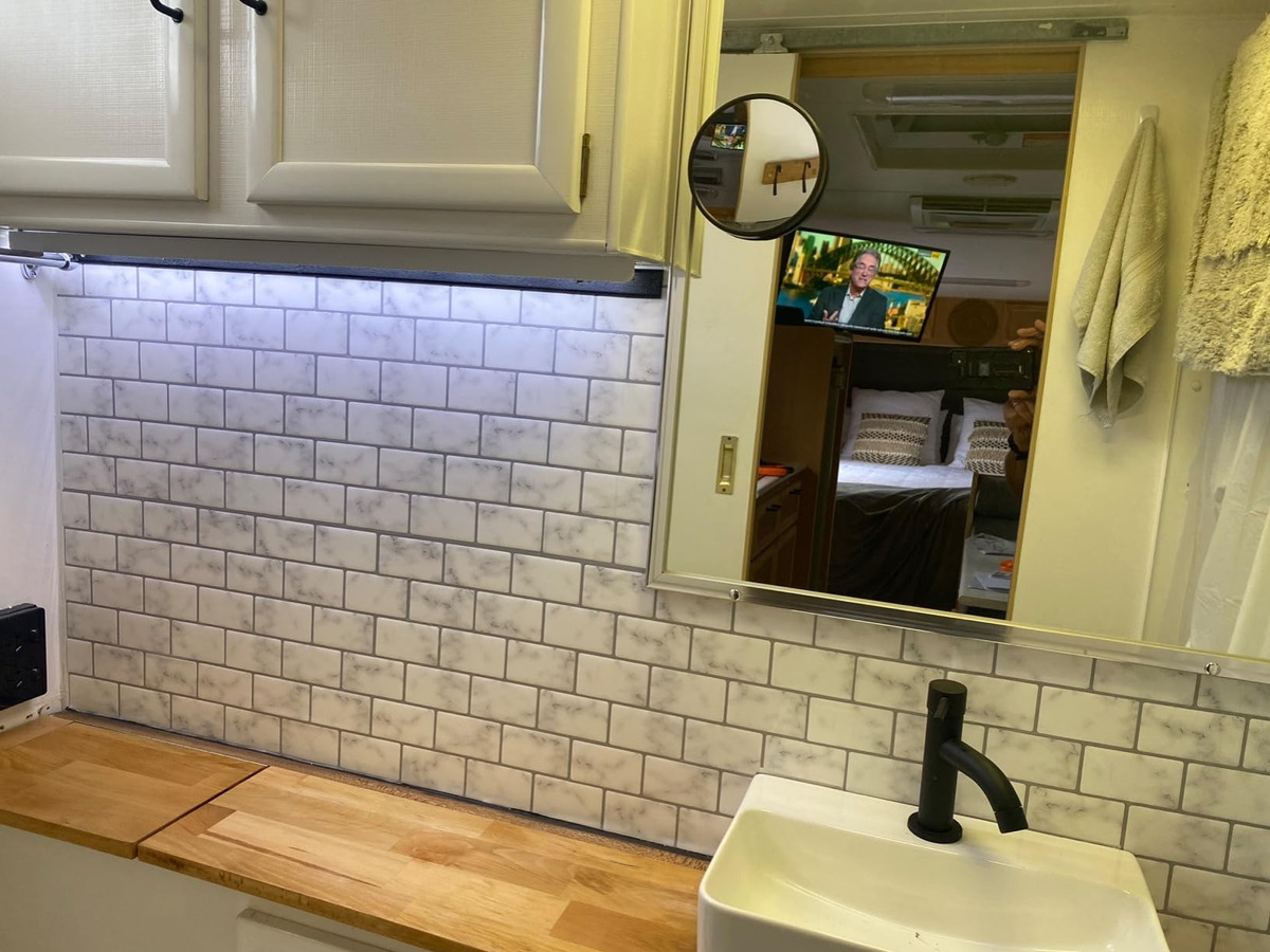 Azulejo Autoadhesivo 3d Para Baño Cocina Subway 30.5x30.5 - Imagen 3